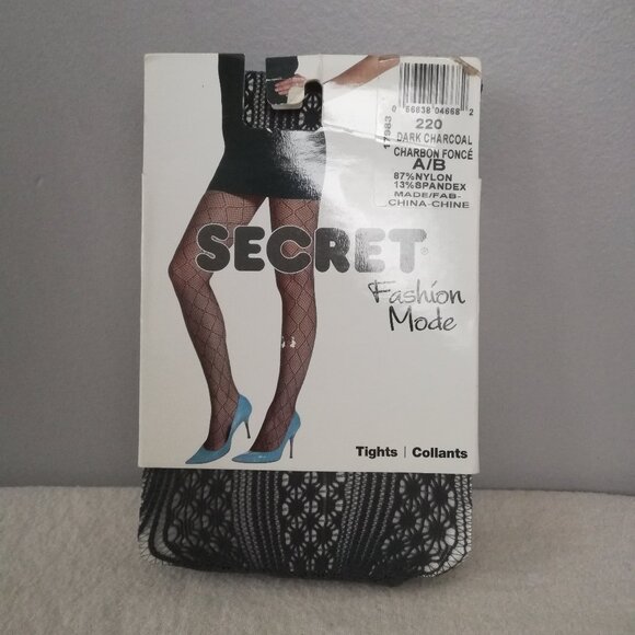 Secret Dark Charcoal  Fashion Mode Tights Size A/B - XS - Picture 1 of 4